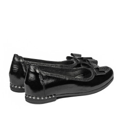 Buty dziecięce 174 lakierowane czarno kombinowane