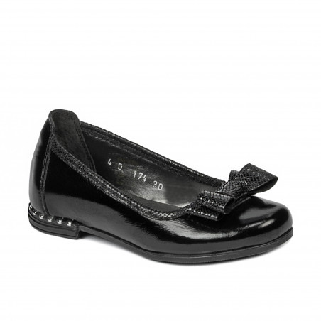 Buty dziecięce 174 lakierowane czarno kombinowane