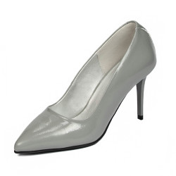 Eleganckie buty damskie 1293 lakier szary