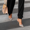 Eleganckie buty damskie 1296 lakier cappuccino lifestyle