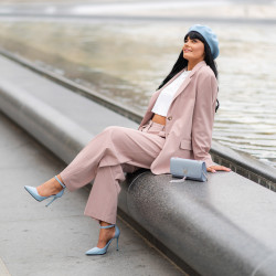 Eleganckie buty damskie 1296 niebieskie lifestyle