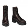 Damskie botki 3386 bordo kombinowane