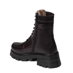 Damskie botki 3386 bordo kombinowane