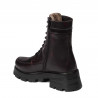 Damskie botki 3386 bordo kombinowane