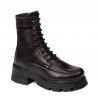 Damskie botki 3386 bordo kombinowane