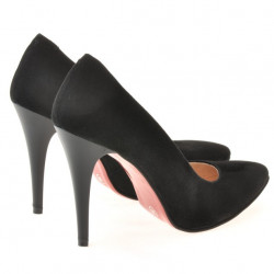 Eleganckie buty damskie 1241 czarne antylopa