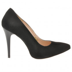 Eleganckie buty damskie 1241 czarne antylopa