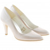 Damskie eleganckie buty 1234 lakierowany beż perłowy