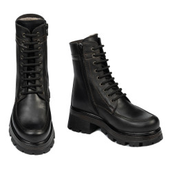 Damskie buty 3386 czarne kombinowane