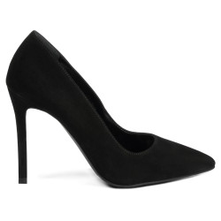 Eleganckie buty damskie 1299 czarne antilopa