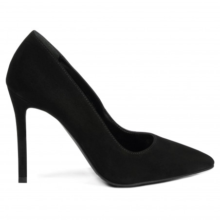Eleganckie buty damskie 1299 czarne antilopa