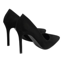 Eleganckie buty damskie 1299 czarne antilopa