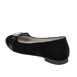 Damskie baleriny 1303 czarne antilopa