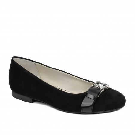 Damskie baleriny 1303 czarne antilopa