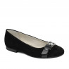 Damskie baleriny 1303 czarne antilopa