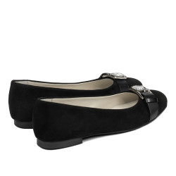 Damskie baleriny 1303 czarne antilopa