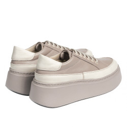 Buty sportowe damskie 6070 piasek łączony