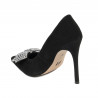 Eleganckie buty damskie 1334 czarny zamsz