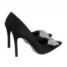 Eleganckie buty damskie 1334 czarny zamsz