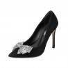 Eleganckie buty damskie 1334 czarny zamsz