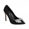 Eleganckie buty damskie 1334 czarny zamsz