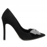 Eleganckie buty damskie 1334 czarny zamsz