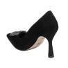Eleganckie buty damskie 1312 czarny zamsz
