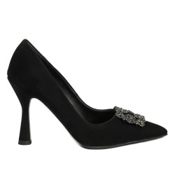 Eleganckie buty damskie 1312 czarny zamsz