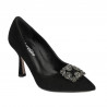 Eleganckie buty damskie 1312 czarny zamsz