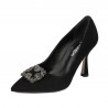 Eleganckie buty damskie 1312 czarny zamsz
