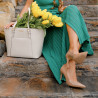 Eleganckie buty damskie 1302 lakierowane camel