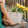 Eleganckie buty damskie 1302 lakierowane camel