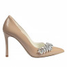 Eleganckie buty damskie 1300 lakierowane camel