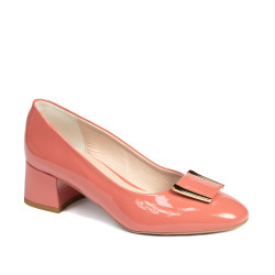Damskie eleganckie buty 1321 lakier łososiowy