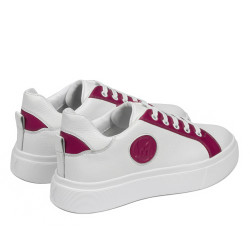 Buty sportowe damskie 6073 białe+fuksja
