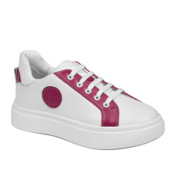 Buty sportowe damskie 6073 białe+fuksja