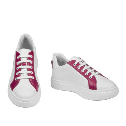 Buty sportowe damskie 6073 białe+fuksja