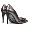 Eleganckie buty damskie 1279 srebrne perłowe
