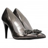 Eleganckie buty damskie 1279 srebrne perłowe