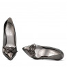 Eleganckie buty damskie 1279 srebrne perłowe