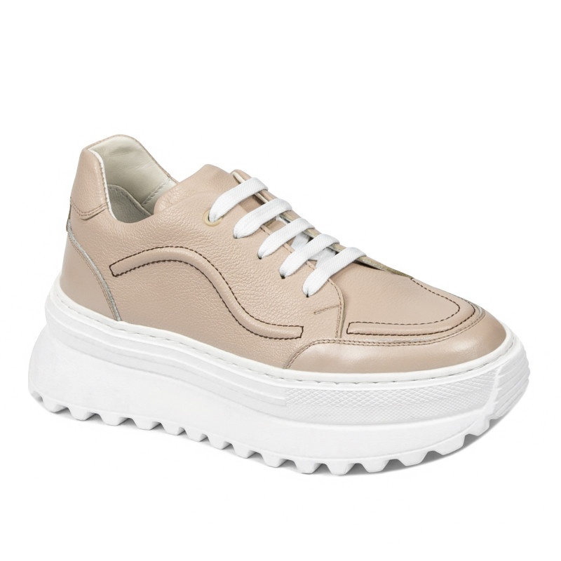 Damskie buty sportowe 6074 pudrowe kombinowane