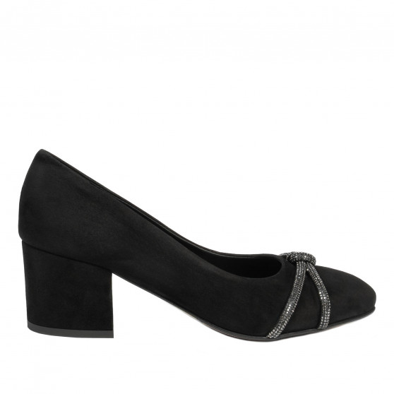 Eleganckie buty damskie 1336 czarna antilopa
