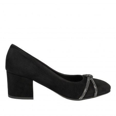 Eleganckie buty damskie 1336 czarna antilopa