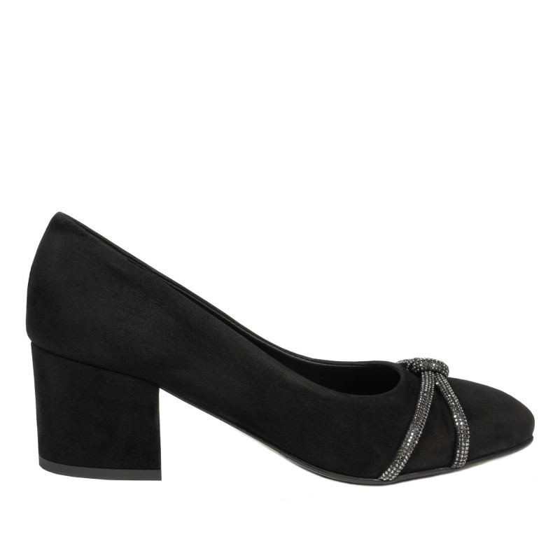 Eleganckie buty damskie 1336 czarna antilopa