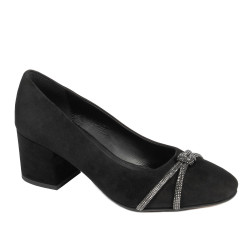 Eleganckie buty damskie 1336 czarna antilopa