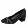 Eleganckie buty damskie 1336 czarna antilopa