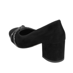 Eleganckie buty damskie 1336 czarna antilopa