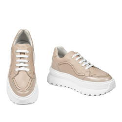 Damskie buty sportowe 6074 pudrowe kombinowane