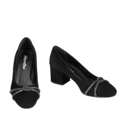 Eleganckie buty damskie 1336 czarna antilopa