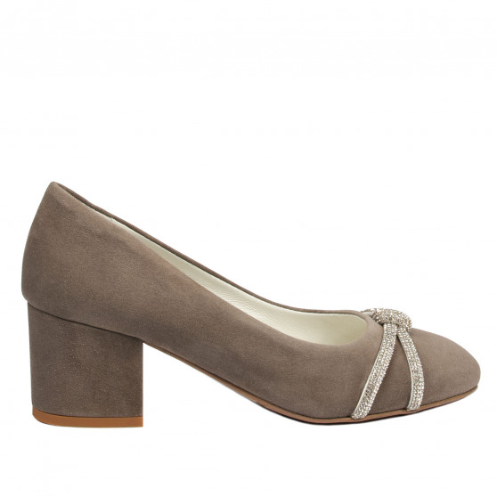 Eleganckie buty damskie 1336 piaskowy zamsz